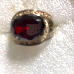 COPY - Large sterling silver garnet ring
